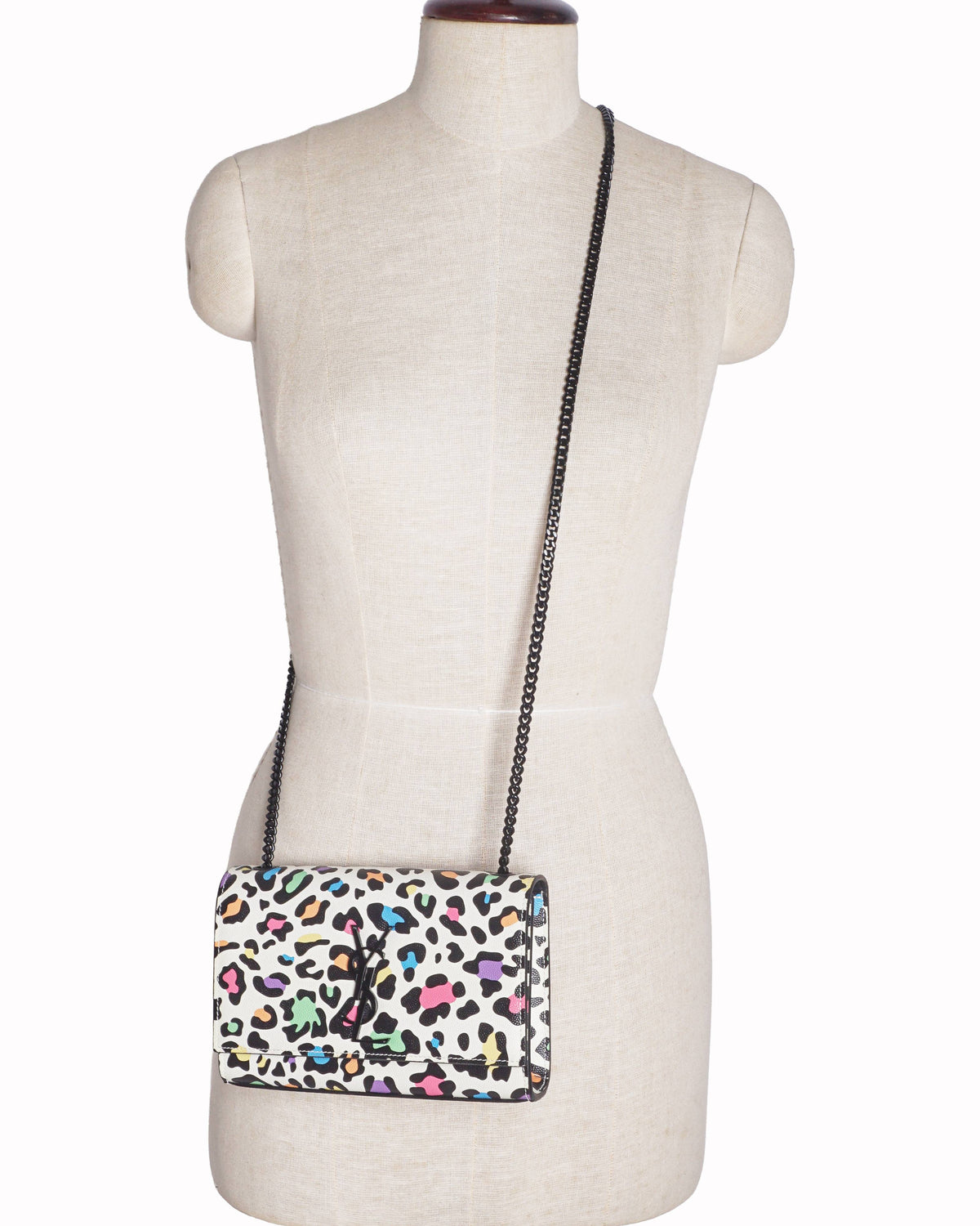 Saint Laurent Kate Leather Bag in Multicolor Leopard Print