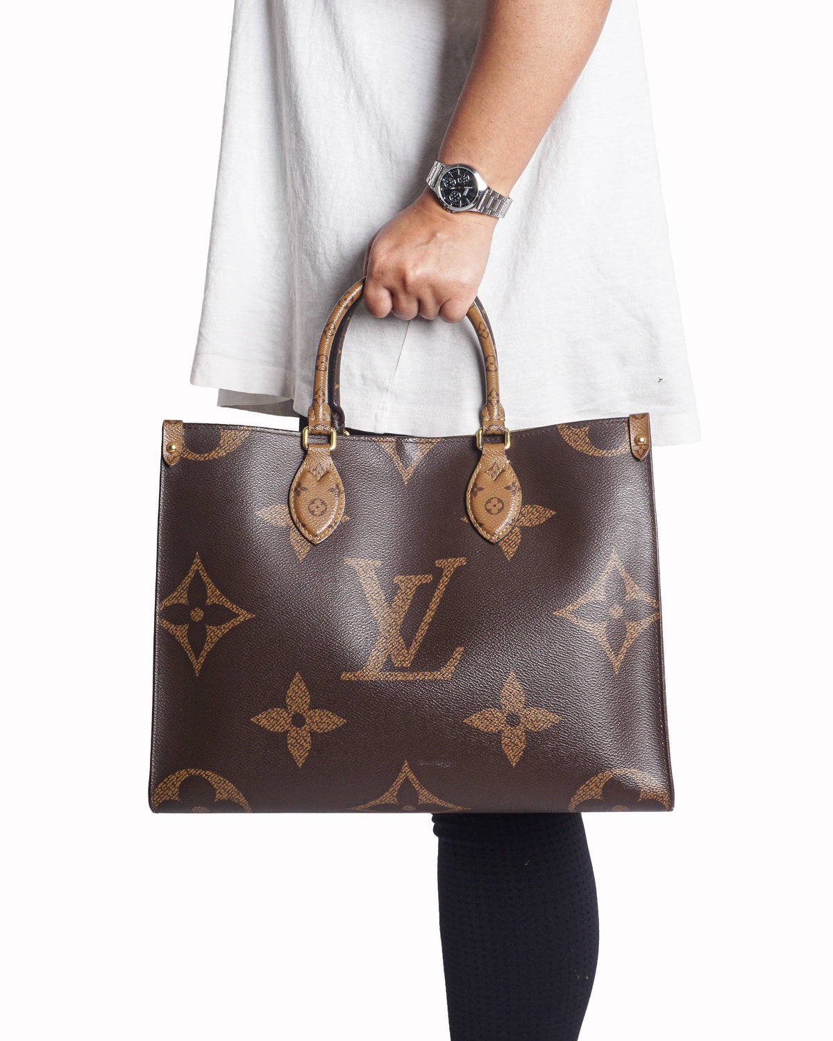 Louis Vuitton OnTheGo Reverse Monogram MM Tote Bag