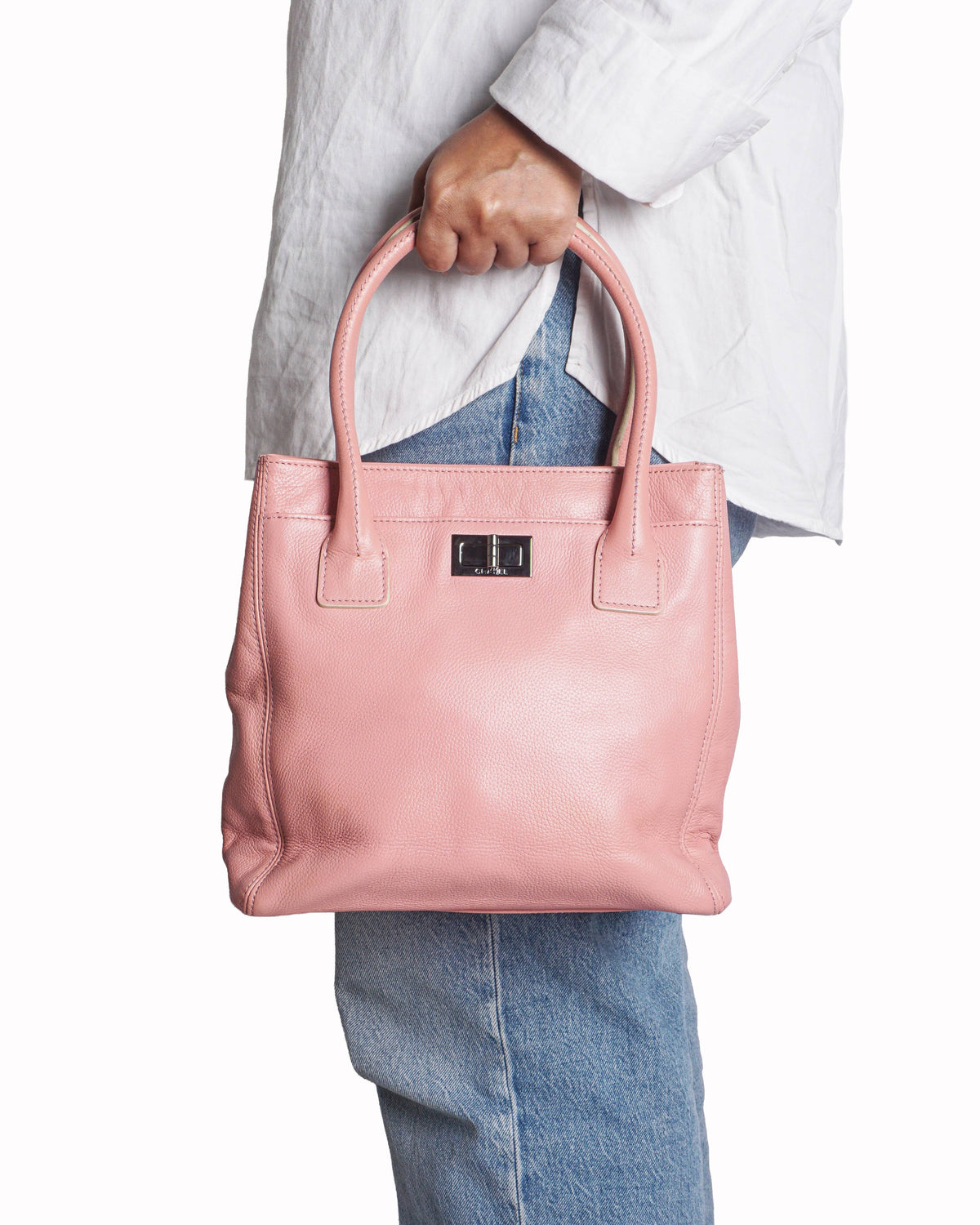 Chanel Pink Caviar Leather Executive Cerf Tote Bag