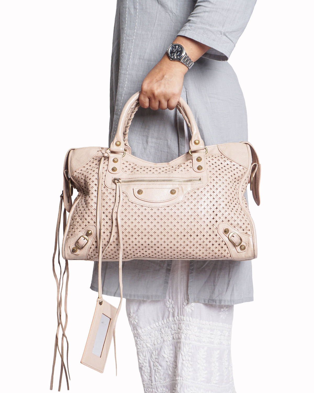 Balenciaga Perforated Leather Medium Classic City Bag