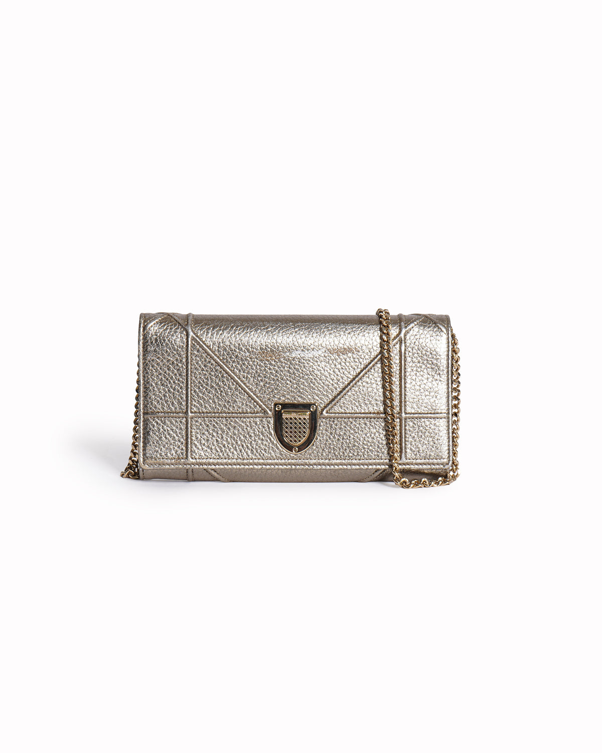 Christian Dior Gold Diorama Continental Flap Wallet
