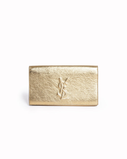 Yves Saint Laurent
Metallic Gold Leather Bell de Jour Clutch Bag