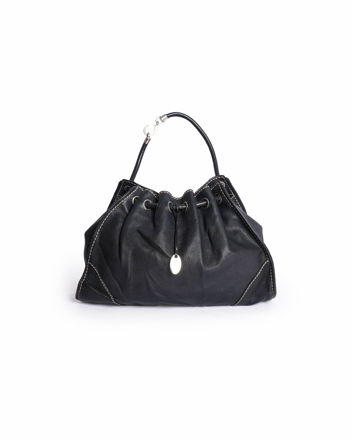 Tod's Black Pebbled Leather Top handle bag