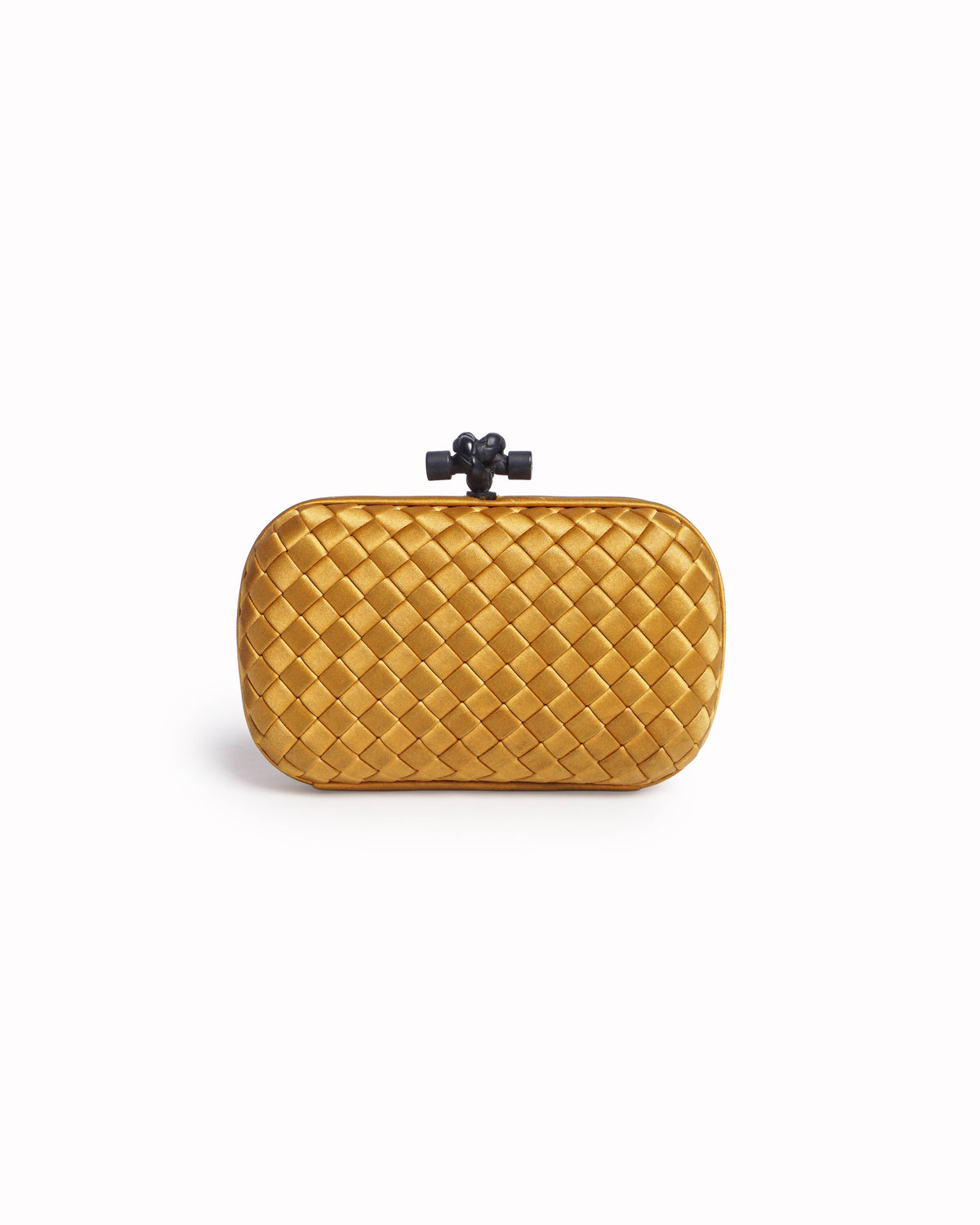 Bottega Veneta Yellow Intrecciato Knot Clutch Bag