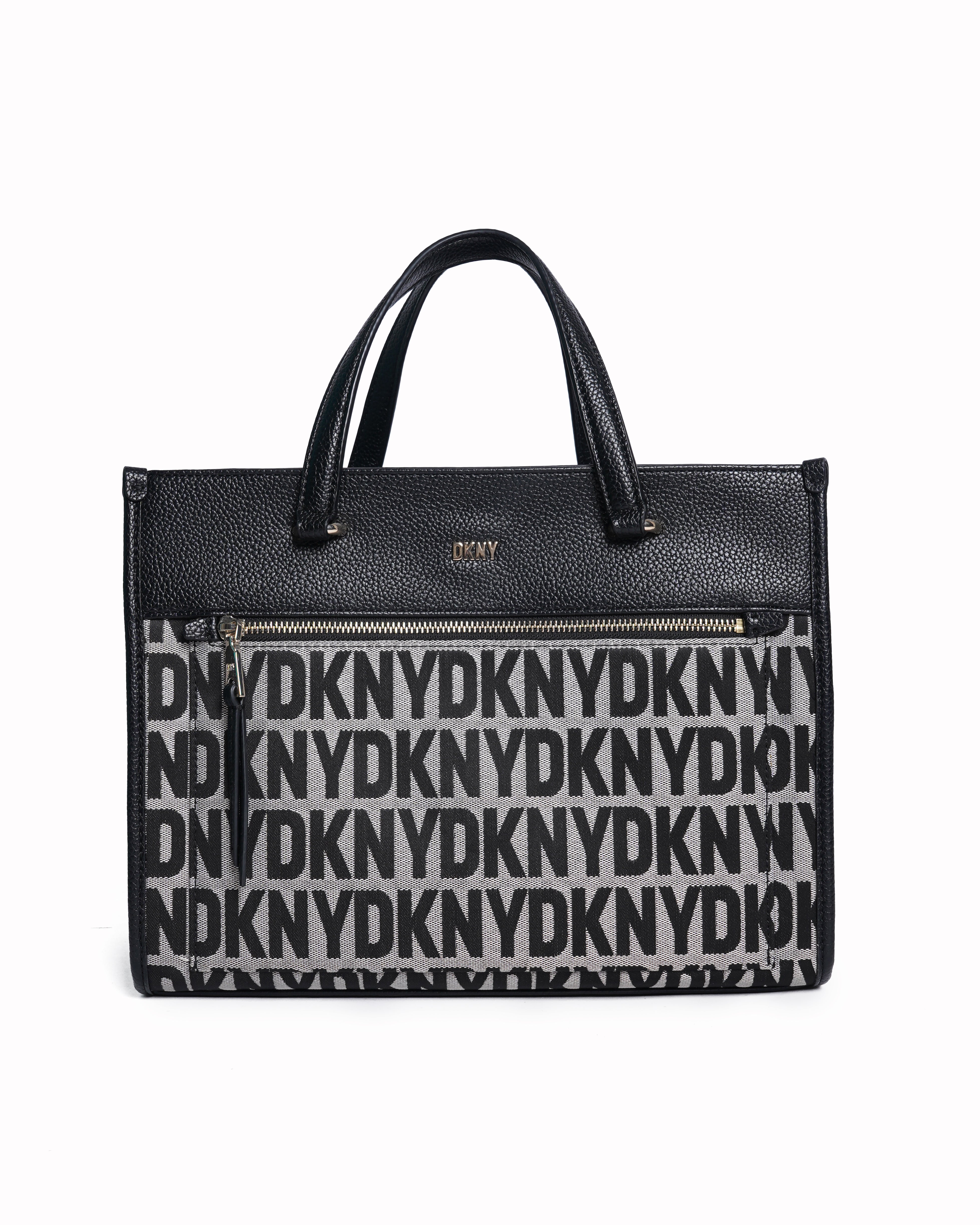 New DKNY Top handle Shoulder Monogram Bag In Black