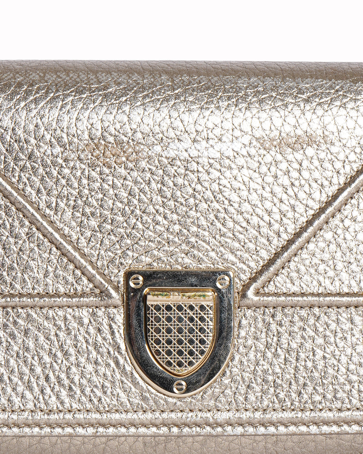 Christian Dior Gold Diorama Continental Flap Wallet