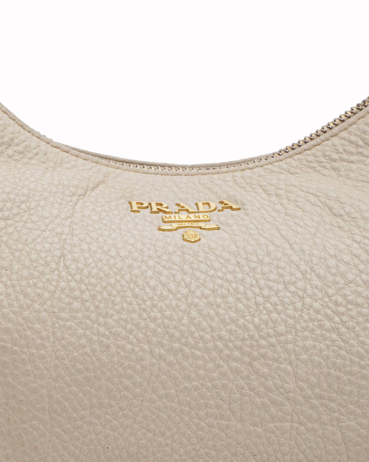 Prada Beige Vitello Daino Leather Hobo Bag