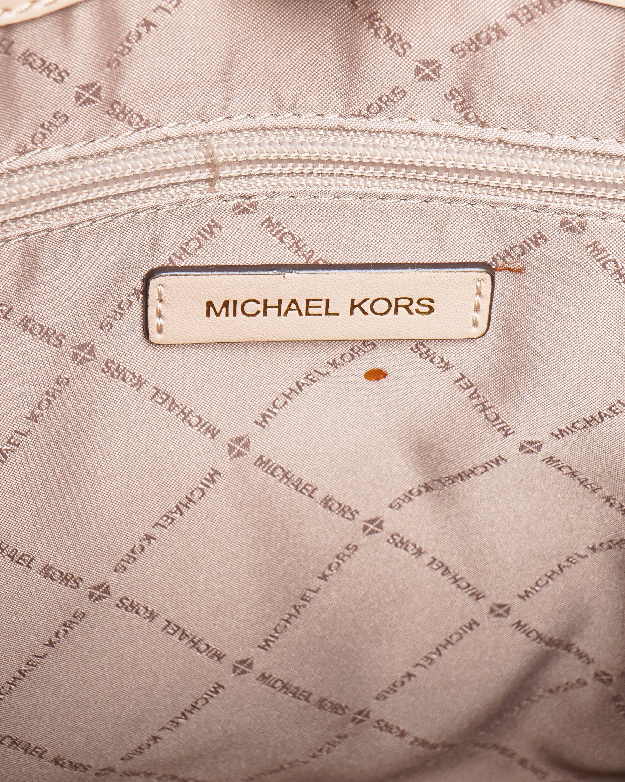 Michael Kors Beige Croc Embossed Leather Shopping Tote