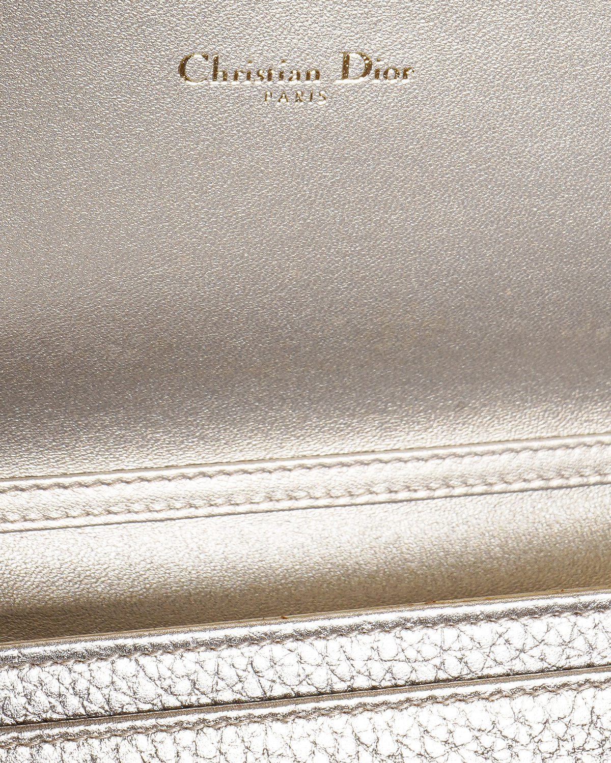 Christian Dior Gold Diorama Continental Flap Wallet