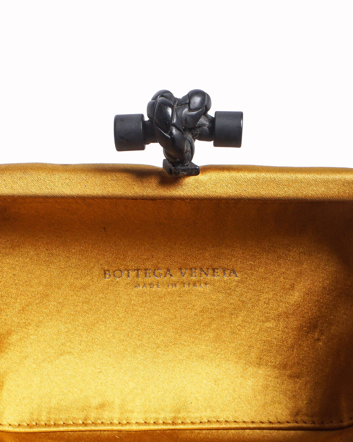 Bottega Veneta Yellow Intrecciato Knot Clutch Bag