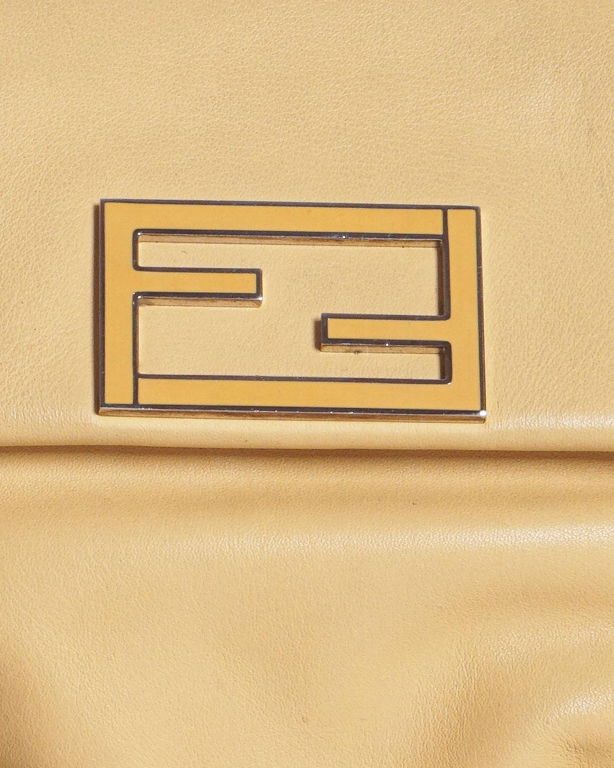 Fendi Yellow Leather Fendista Pochette Crossbody Bag