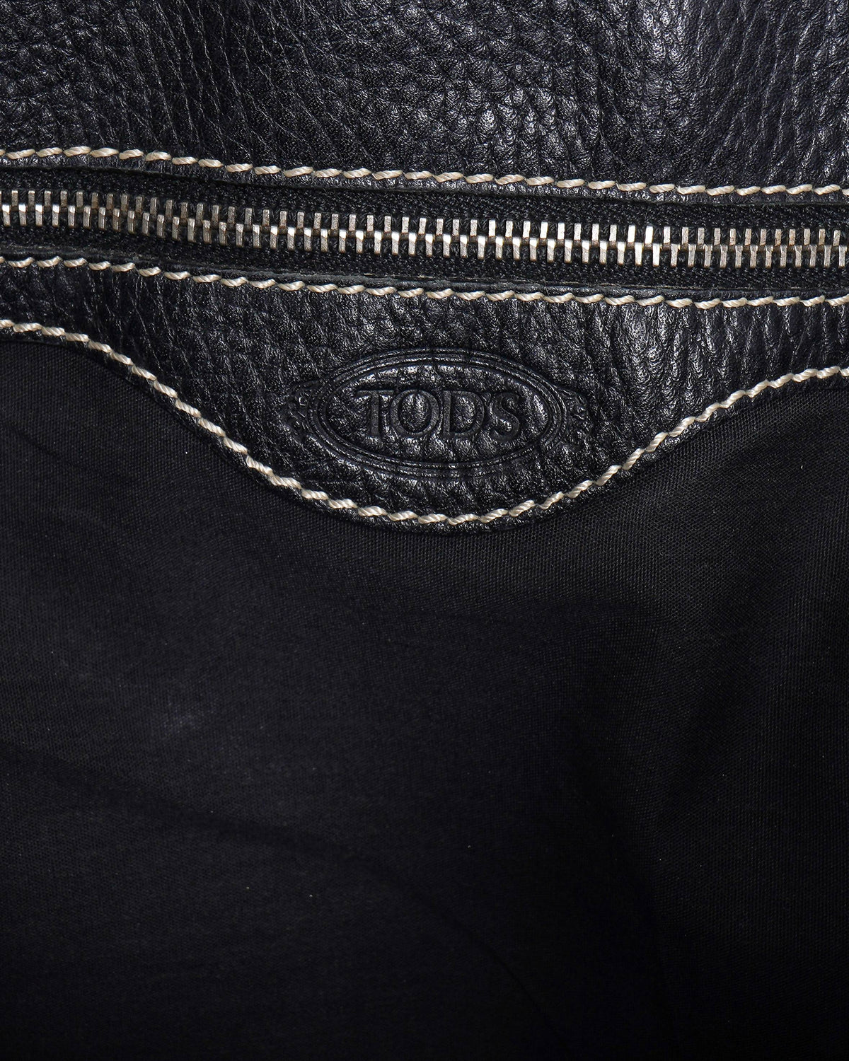 Tod's Black Pebbled Leather Top handle bag