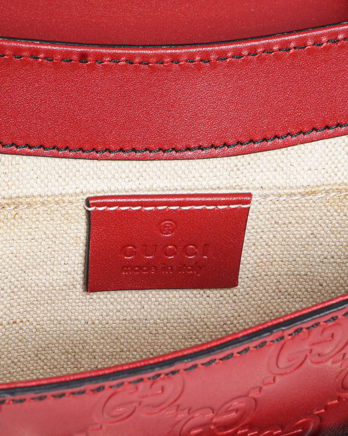 Gucci Red Guccissima Leather Emily Horsebit Crossbody Bag