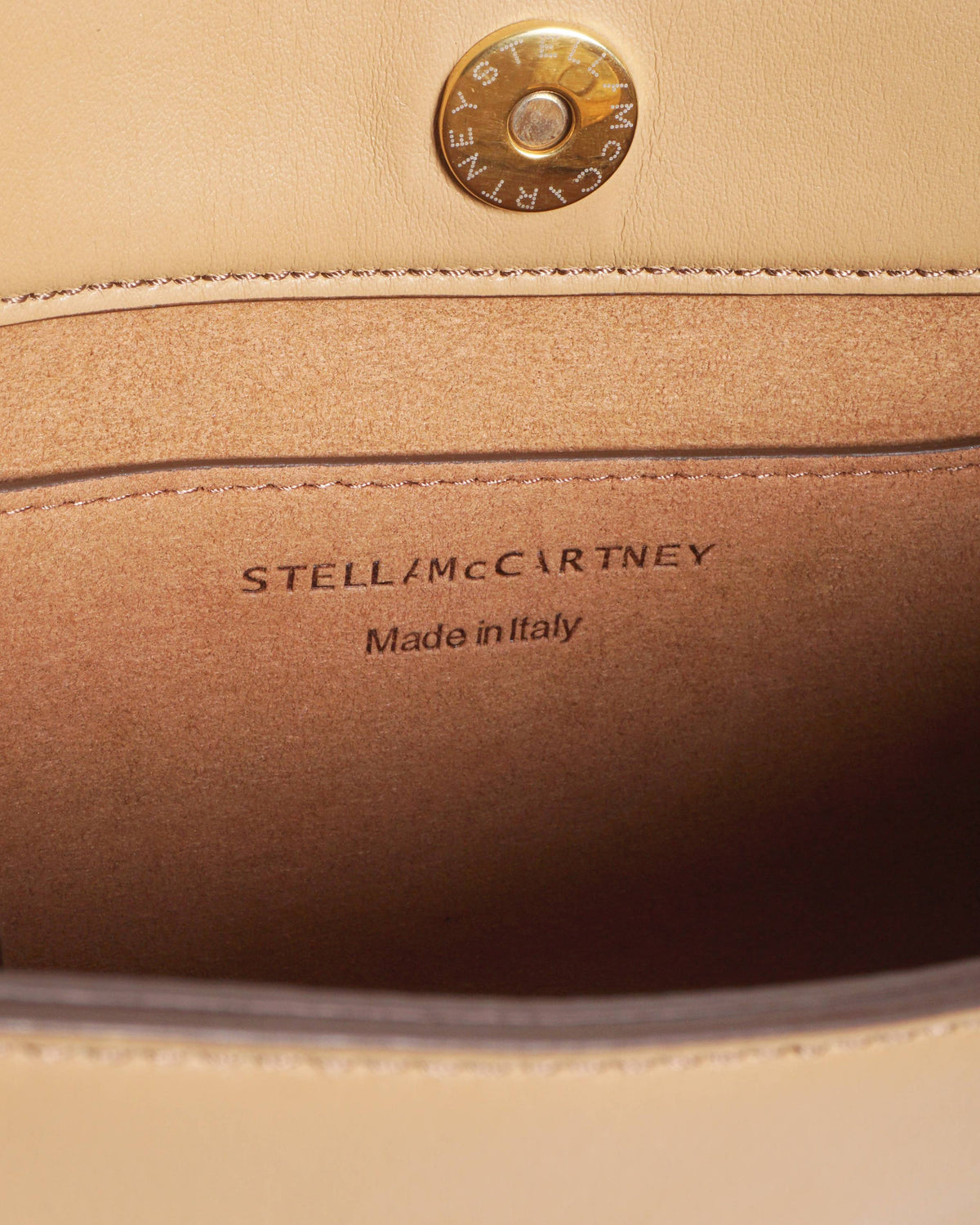 Stella McCartney Tan Frayme Mixed-Metal Chain Shoulder Bag
