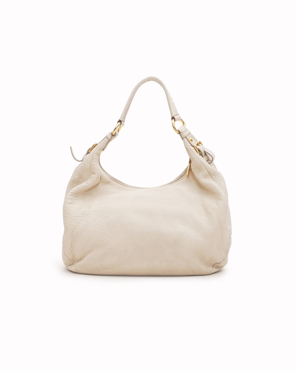 Prada Beige Vitello Daino Leather Hobo Bag