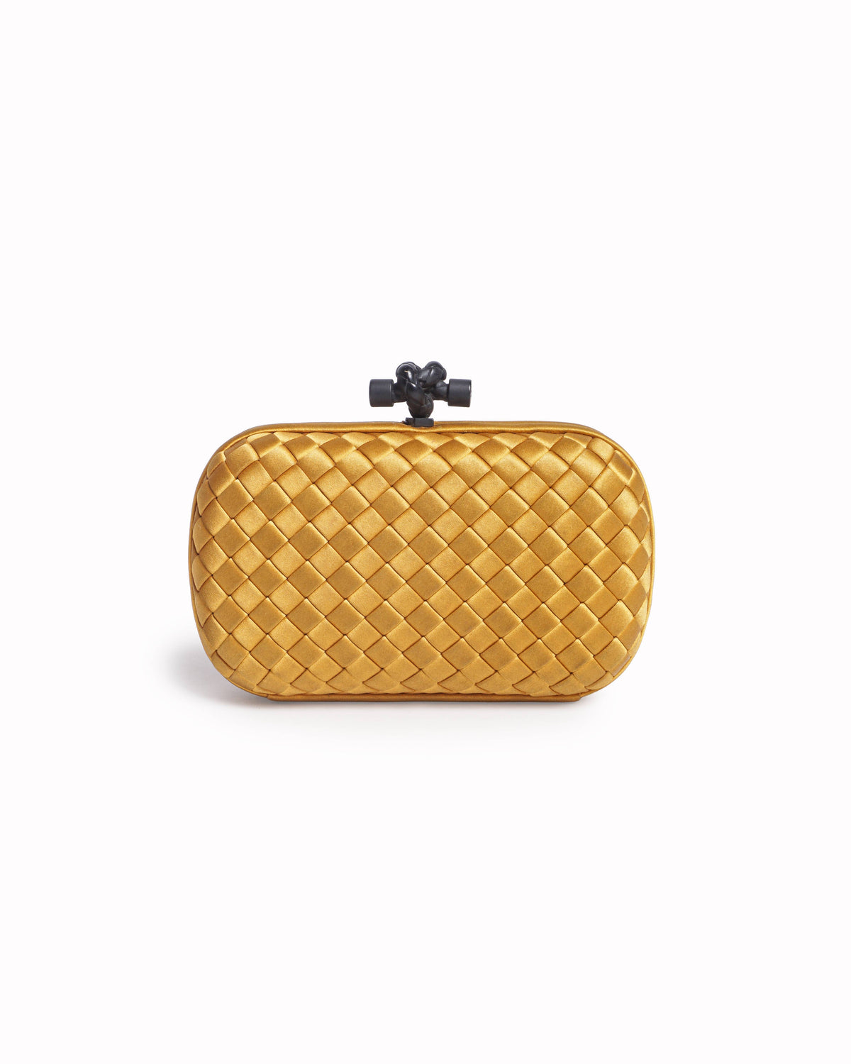 Bottega Veneta Yellow Intrecciato Knot Clutch Bag