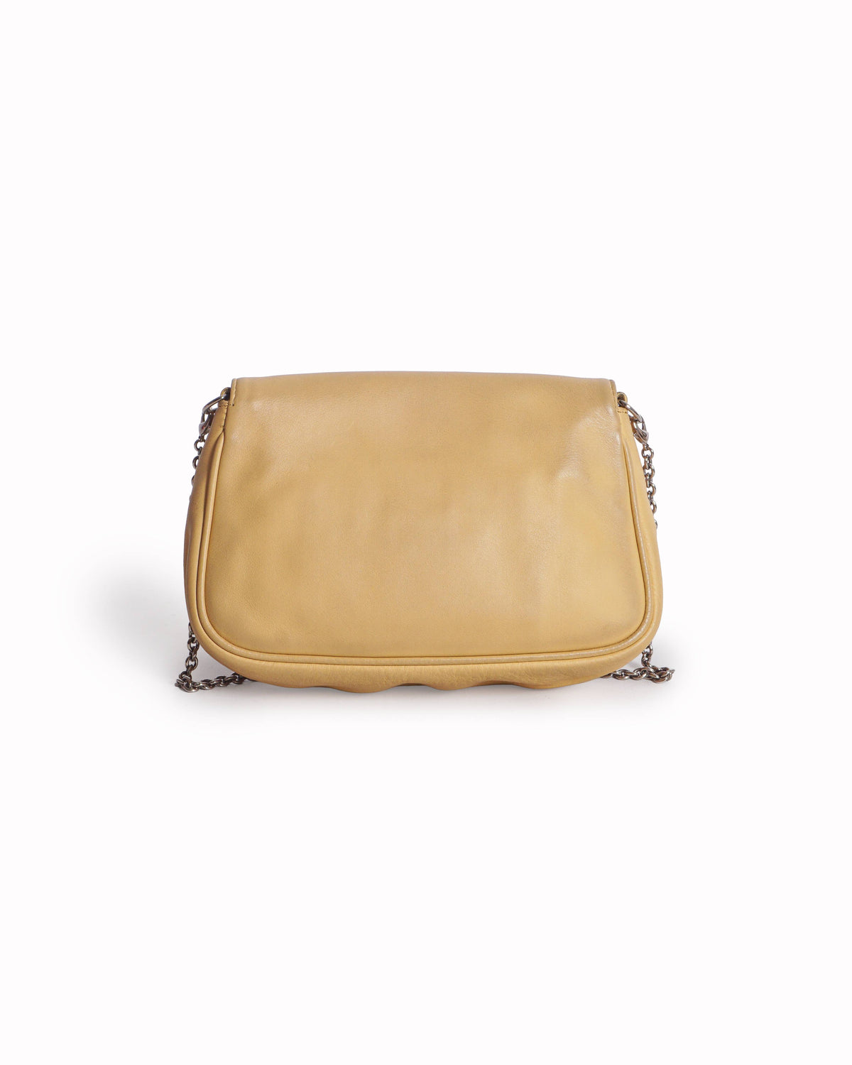Fendi Yellow Leather Fendista Pochette Crossbody Bag