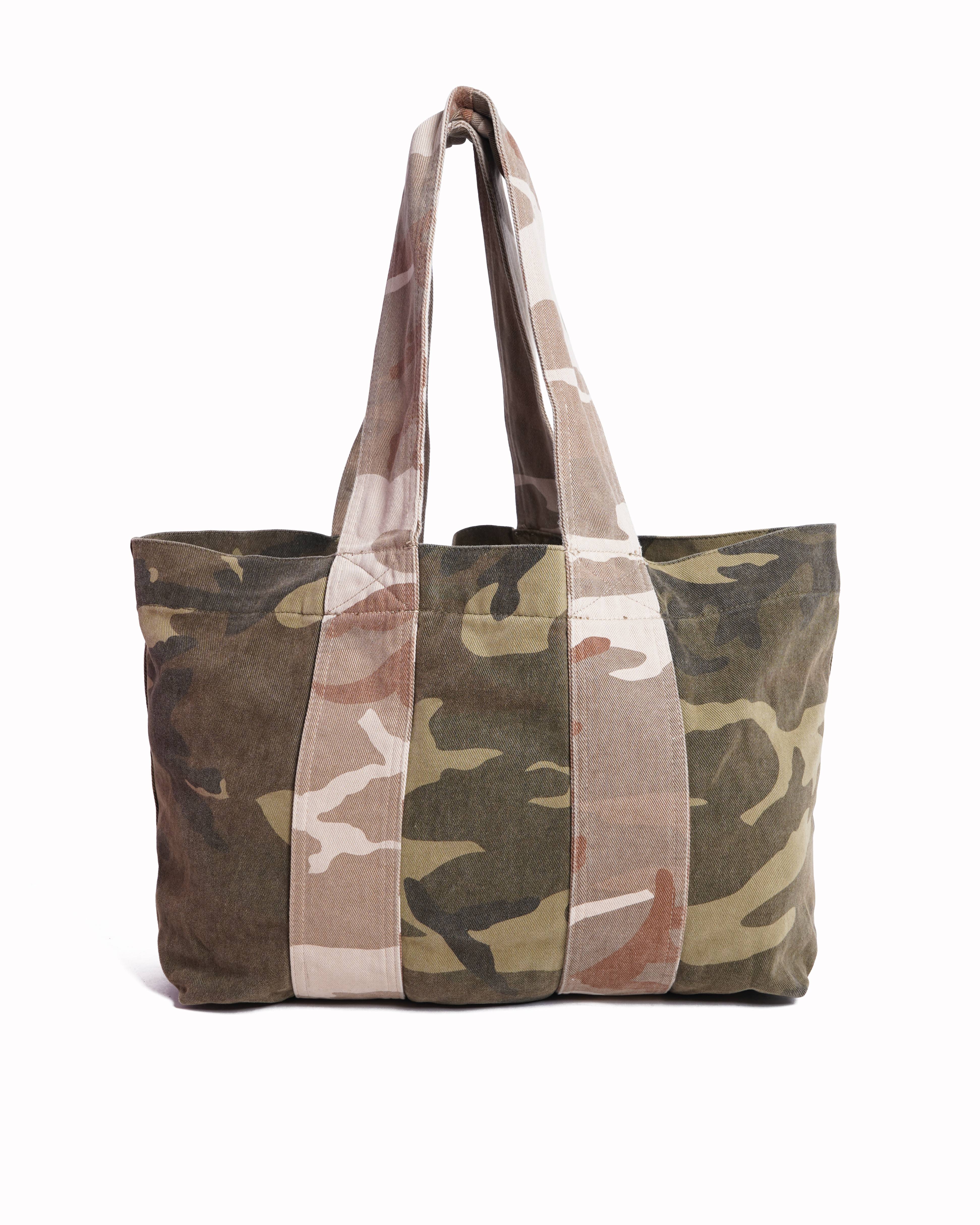 Allsaints airi camouflage denim tote bag