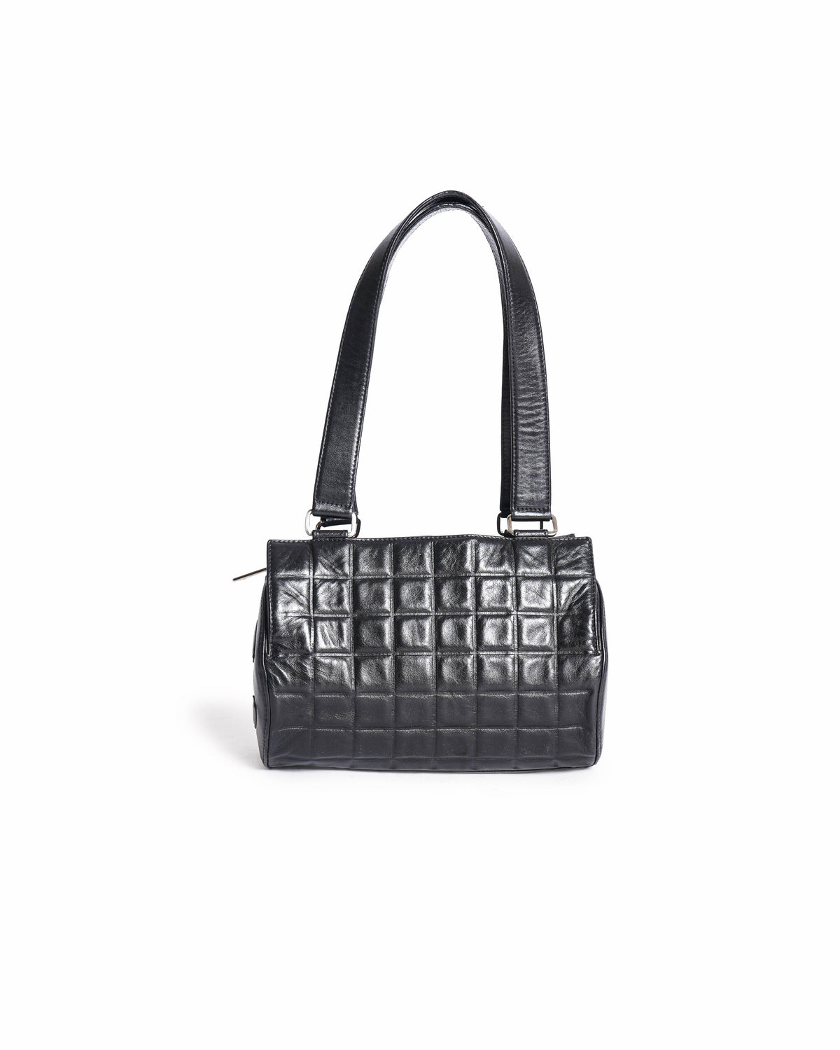Chanel Black Leather Chocolate Bar Barrel Bag