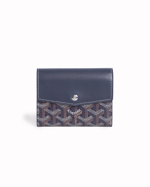 Goyard Navy Blue Goyardine Canvas Saint-Gabriel Wallet