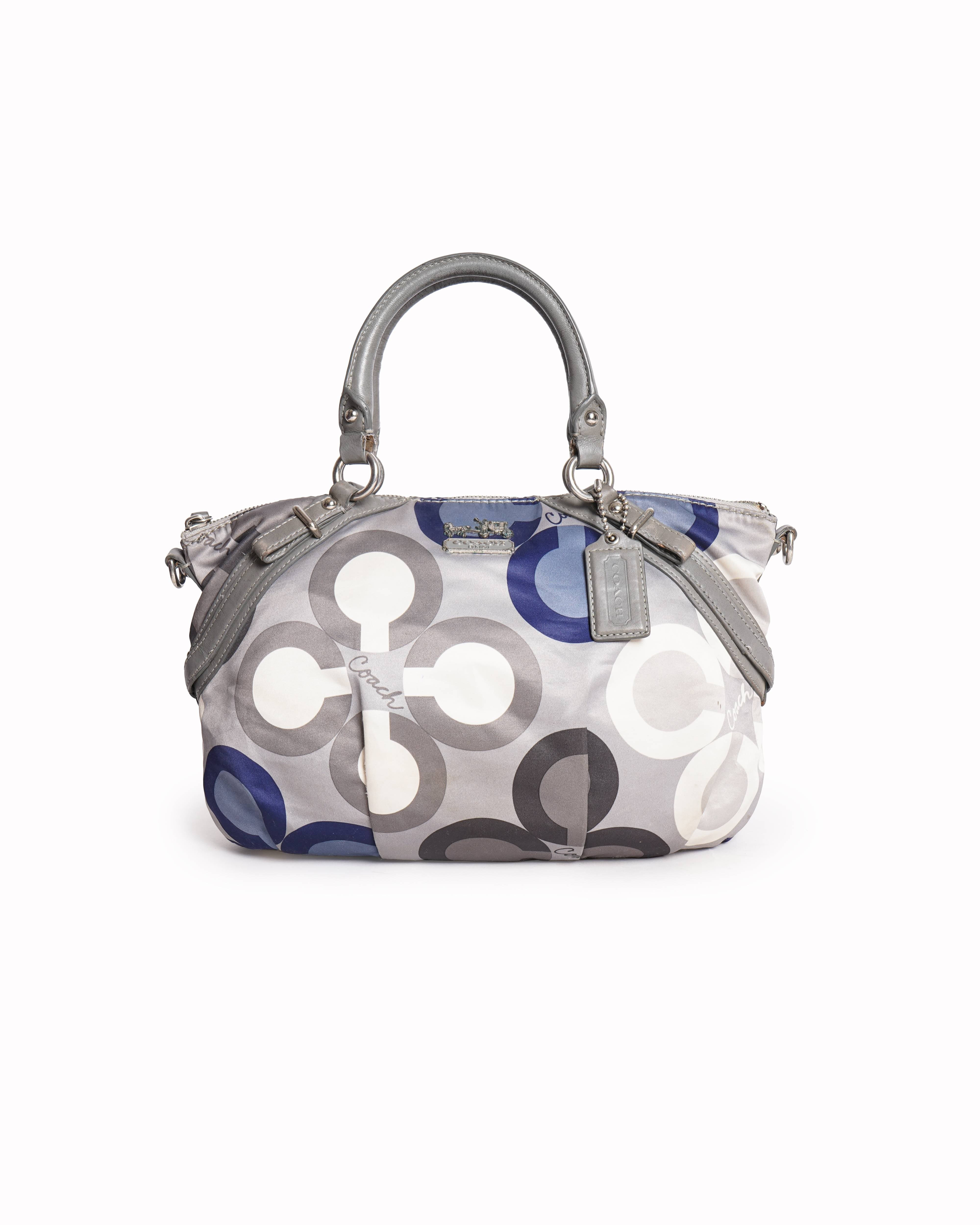 Coach Madison Sophia Clover Logo satchel bag in Grey & Blue