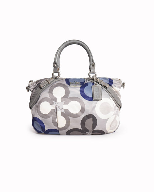 Coach Madison Sophia Clover Logo satchel bag in Grey & Blue