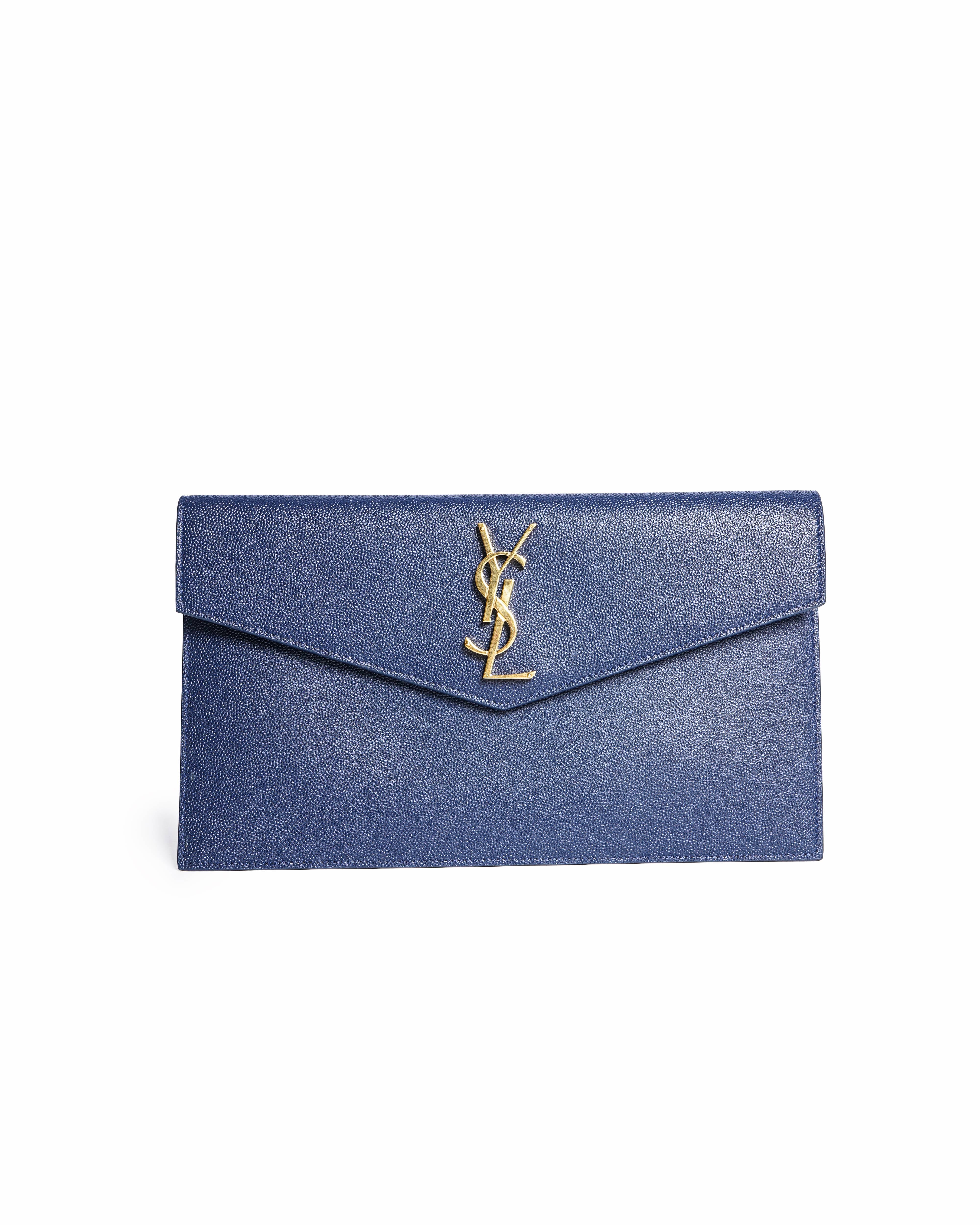 Saint Laurent Uptown Pouch in Grain de Poudre Embossed Leather