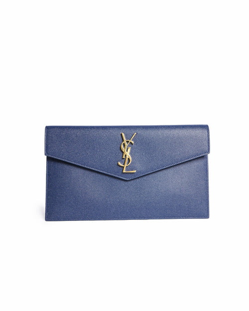Saint Laurent Uptown Pouch in Grain de Poudre Embossed Leather