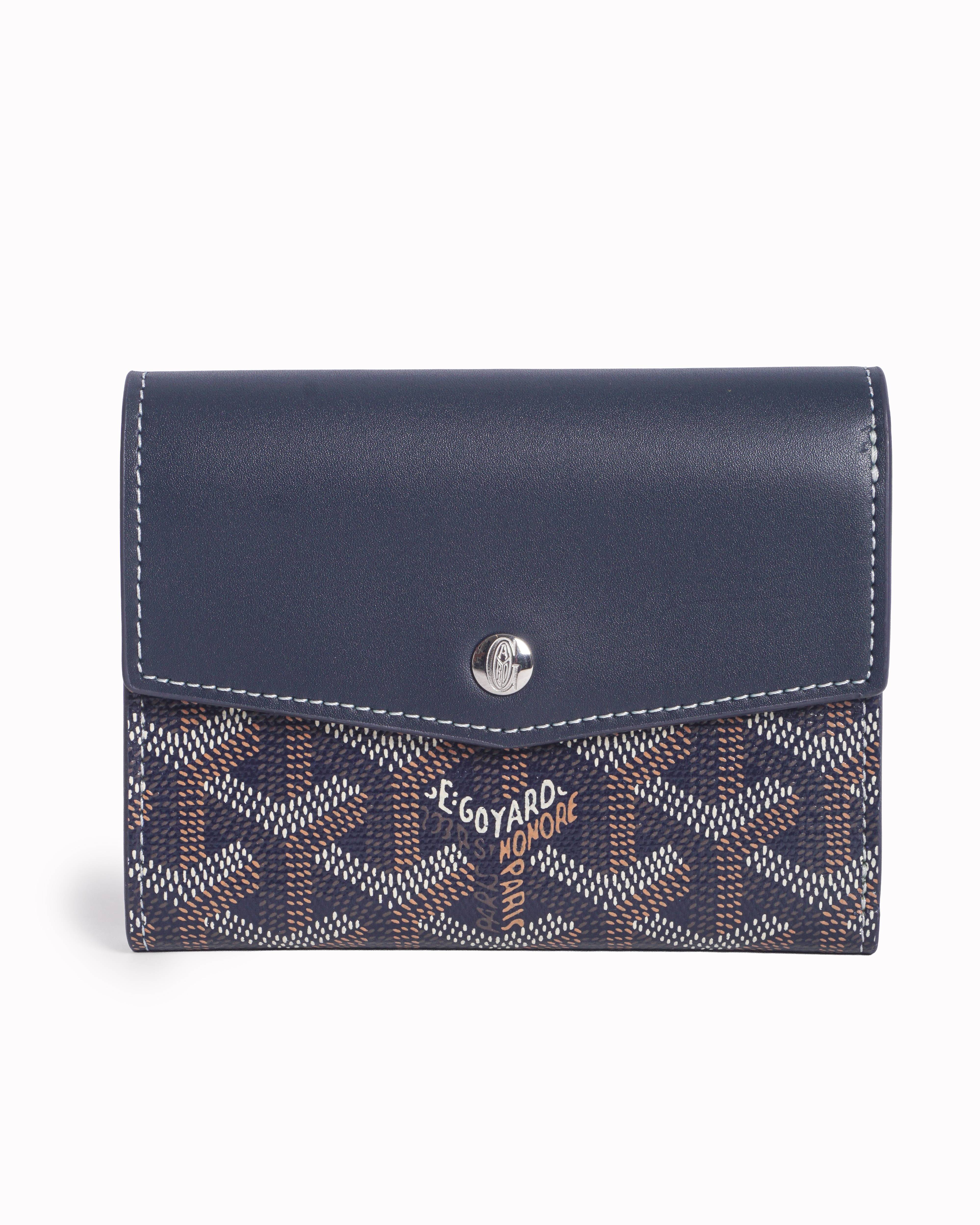 Goyard Navy Blue Goyardine Canvas Saint-Gabriel Wallet