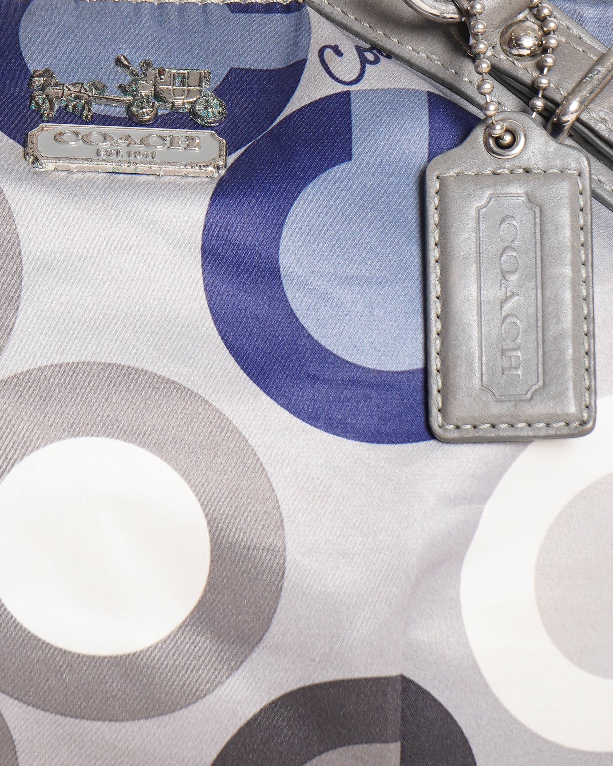 Coach Madison Sophia Clover Logo satchel bag in Grey & Blue