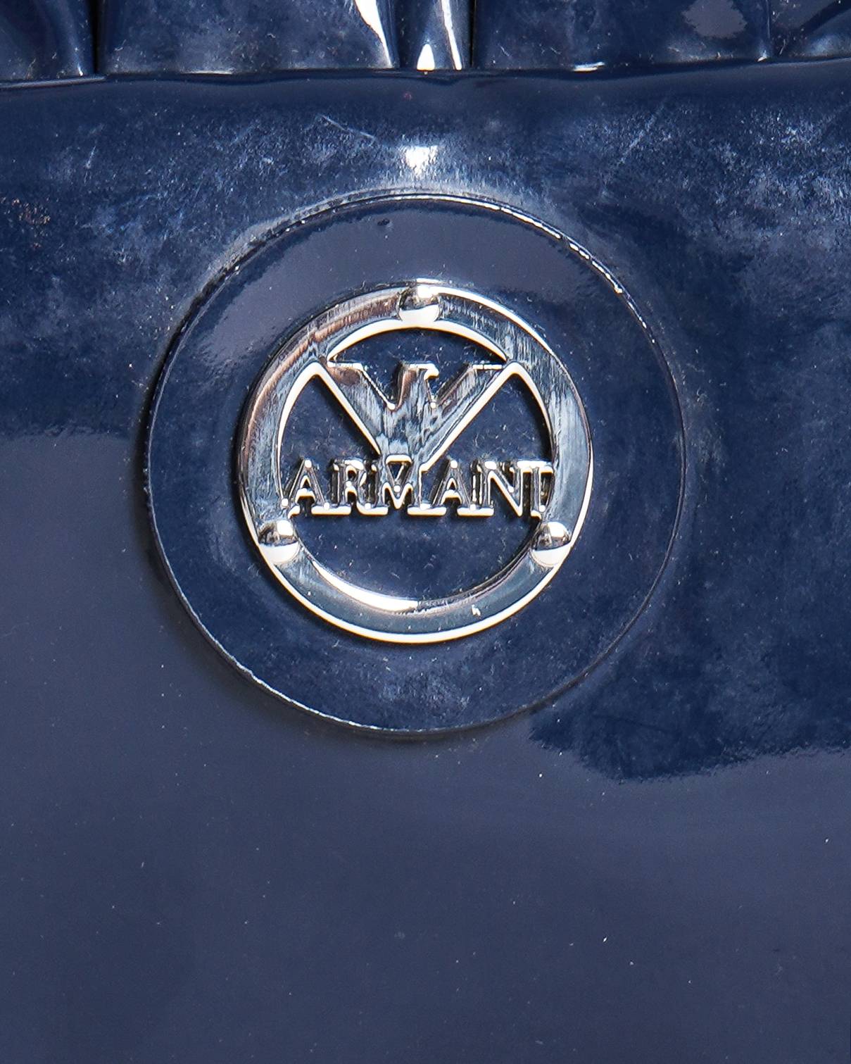 Armani Junior Navy Blue Patent Leather Mini Crossbody Bag