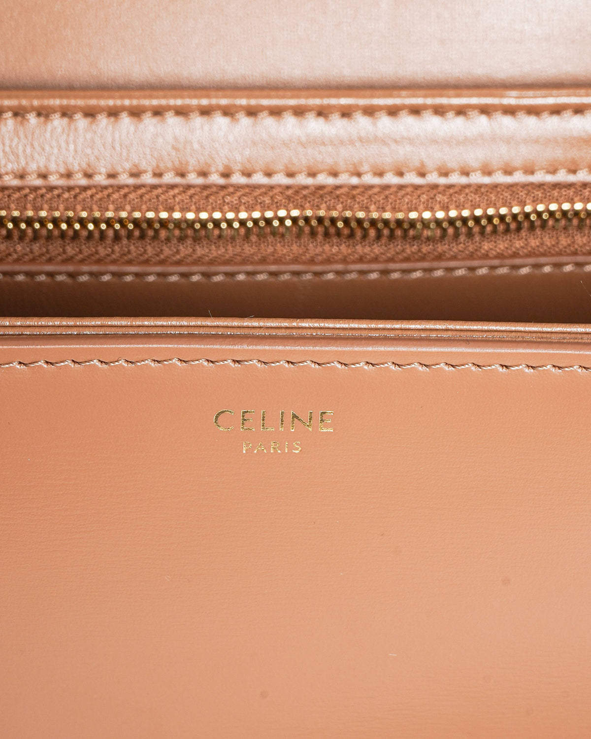 Celine Tan Small Triomphe Crossbody Bag In Natural Calfskin
