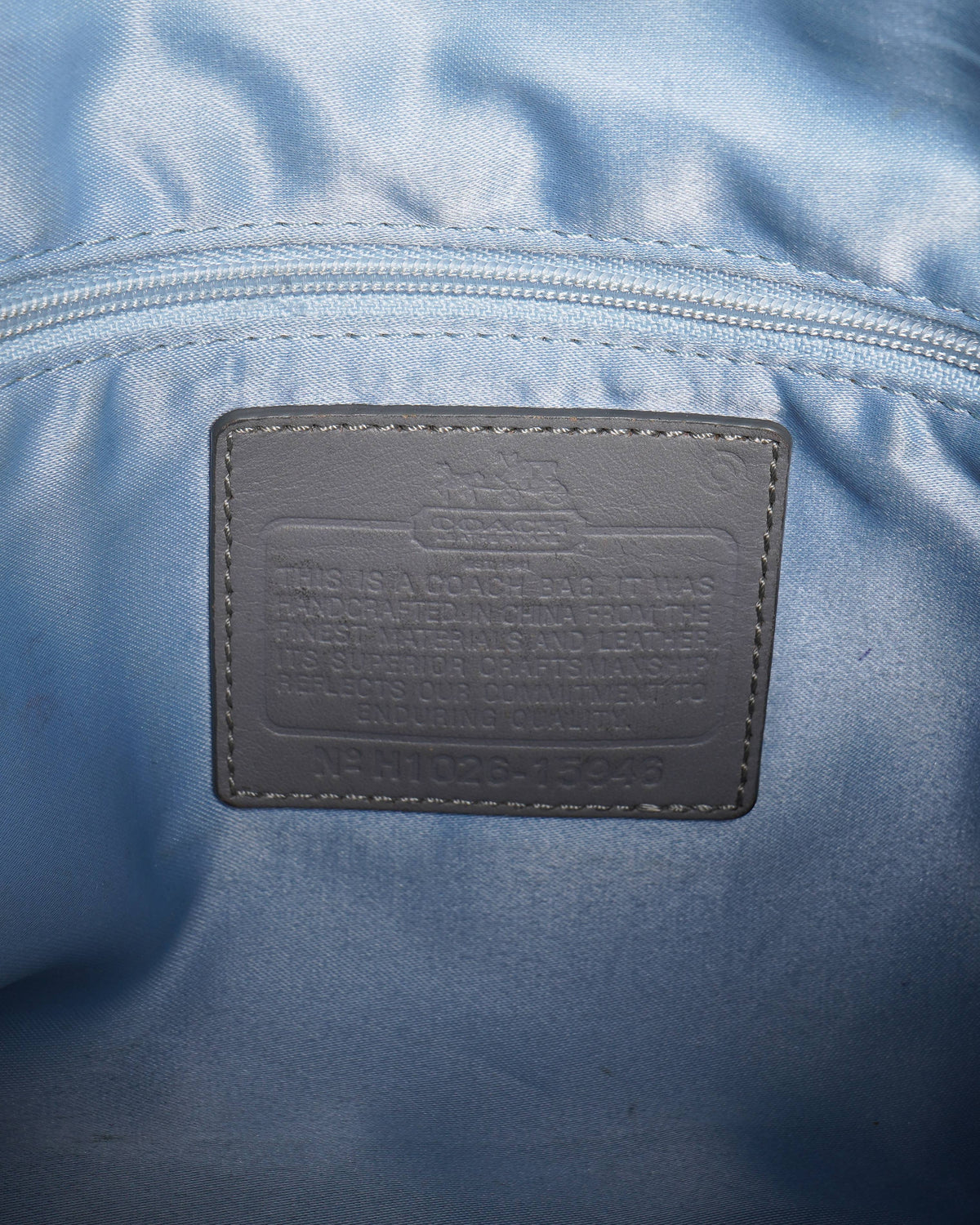 Coach Madison Sophia Clover Logo satchel bag in Grey & Blue