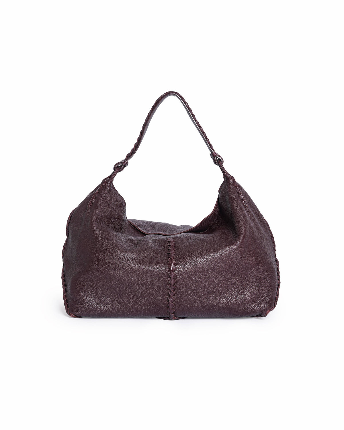 Bottega Veneta Burgundy Cervo Leather Loop Hobo Bag