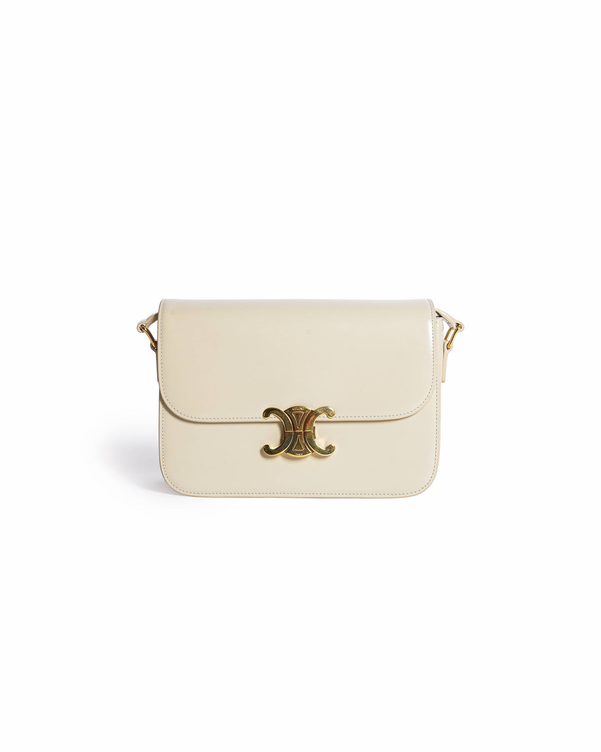Celine Off-white Triomphe Crossbody Bag In Natural Calfskin
