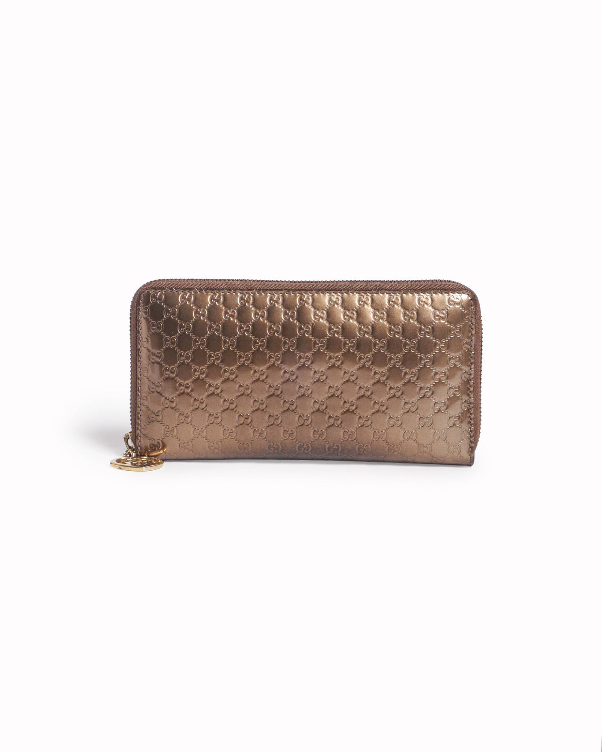 Gucci Metallic Gold Guccissima Zip-Around Wallet