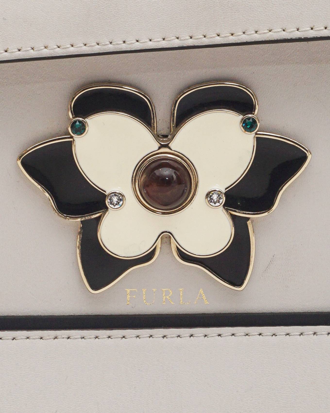 Furla Off-White Leather Mughetto Small Shoulder Bag
