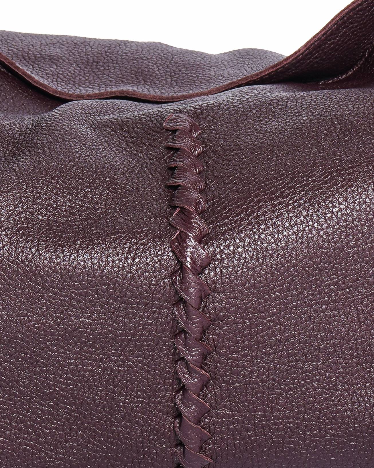 Bottega Veneta Burgundy Cervo Leather Loop Hobo Bag