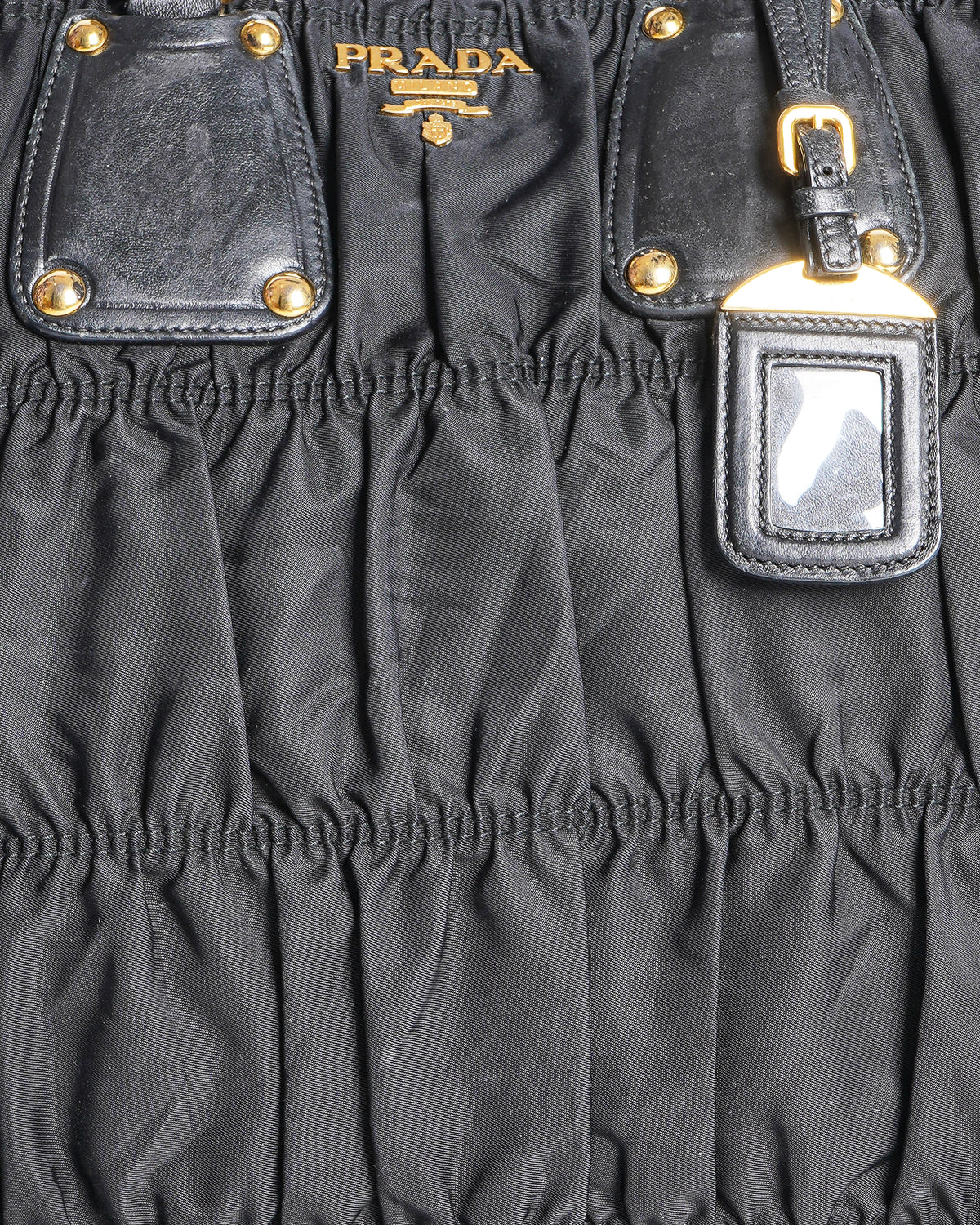 Prada Black Nylon Tessuto Gaufre Tote