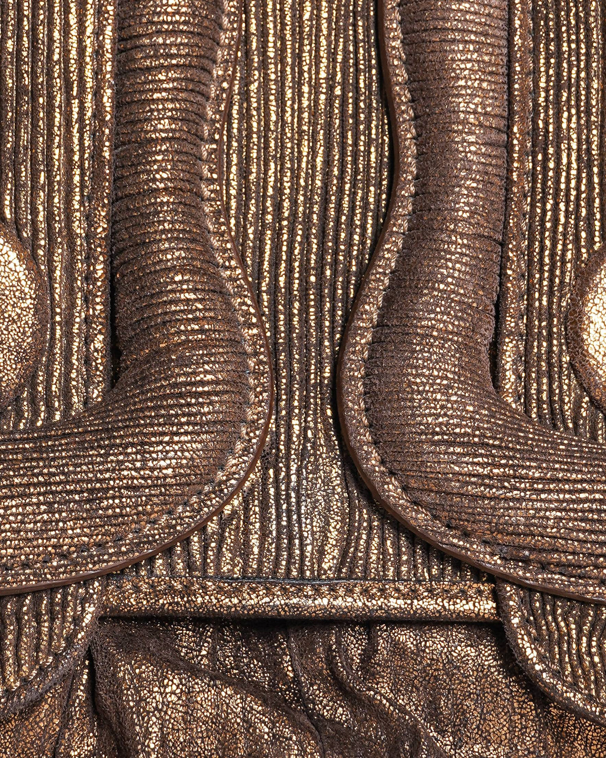 Fendi Pleated Metallic Leather B Bag