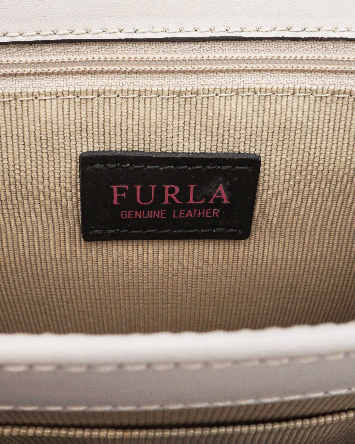 Furla Off-White Leather Mughetto Small Shoulder Bag