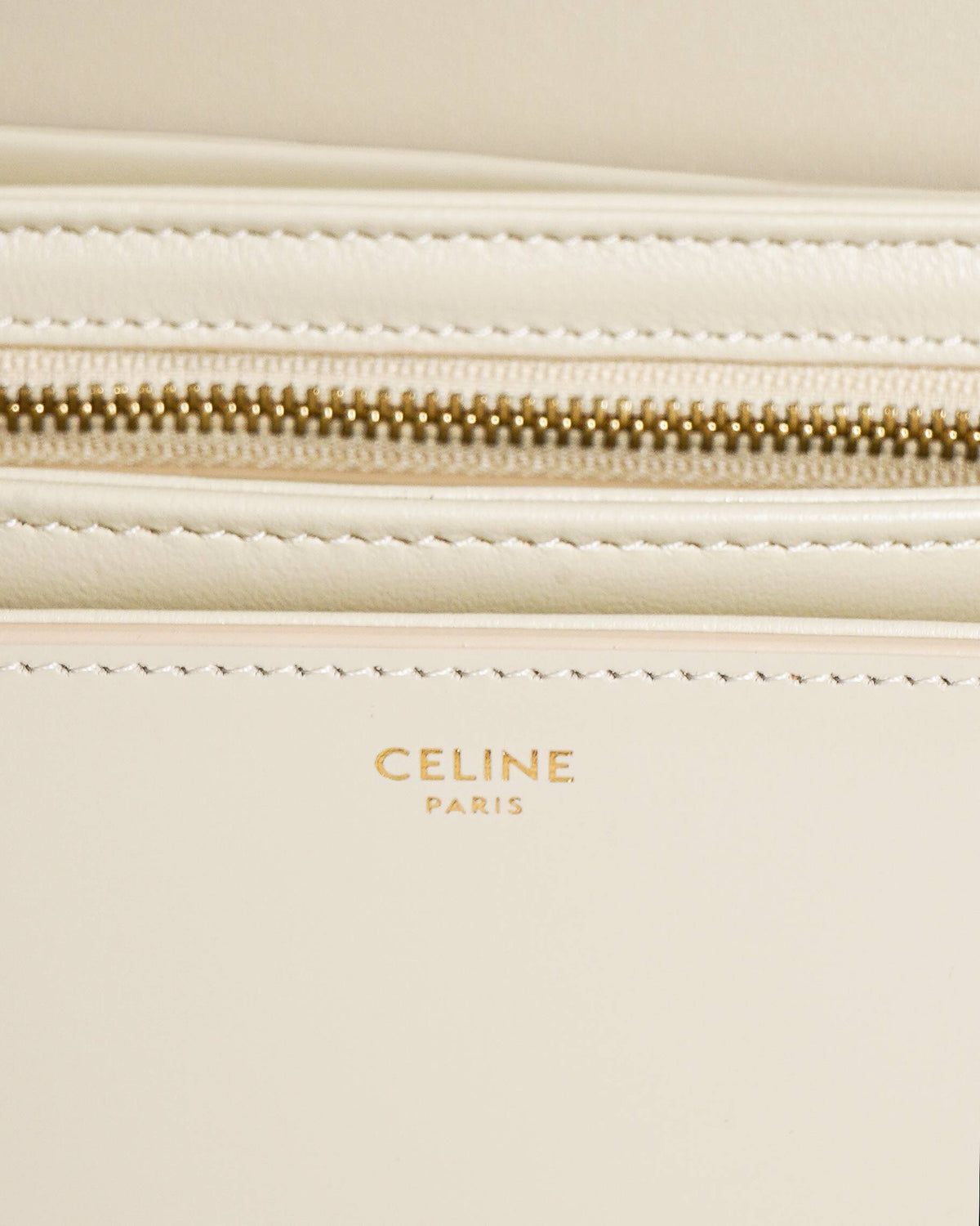 Celine Off-white Triomphe Crossbody Bag In Natural Calfskin