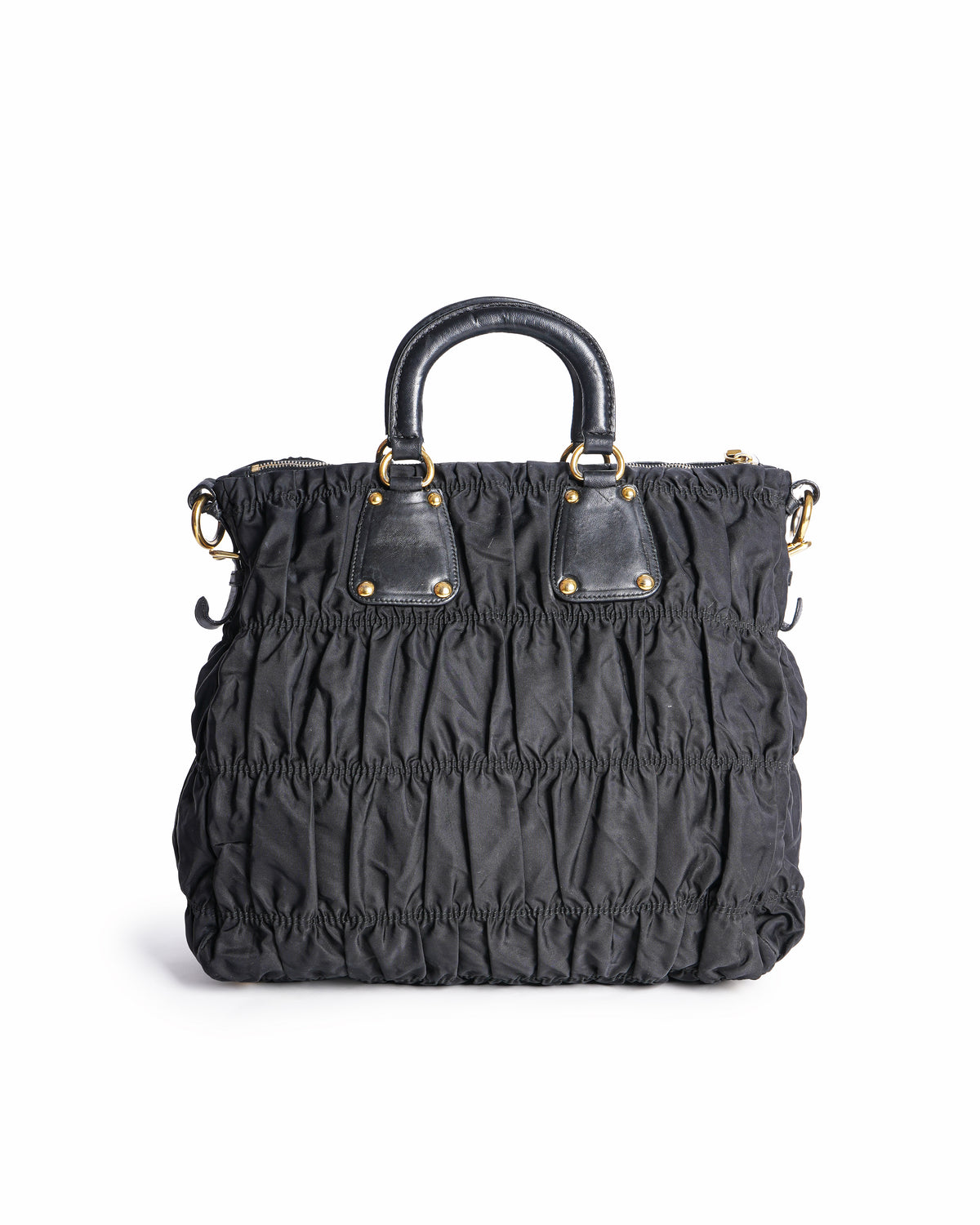 Prada Black Nylon Tessuto Gaufre Tote