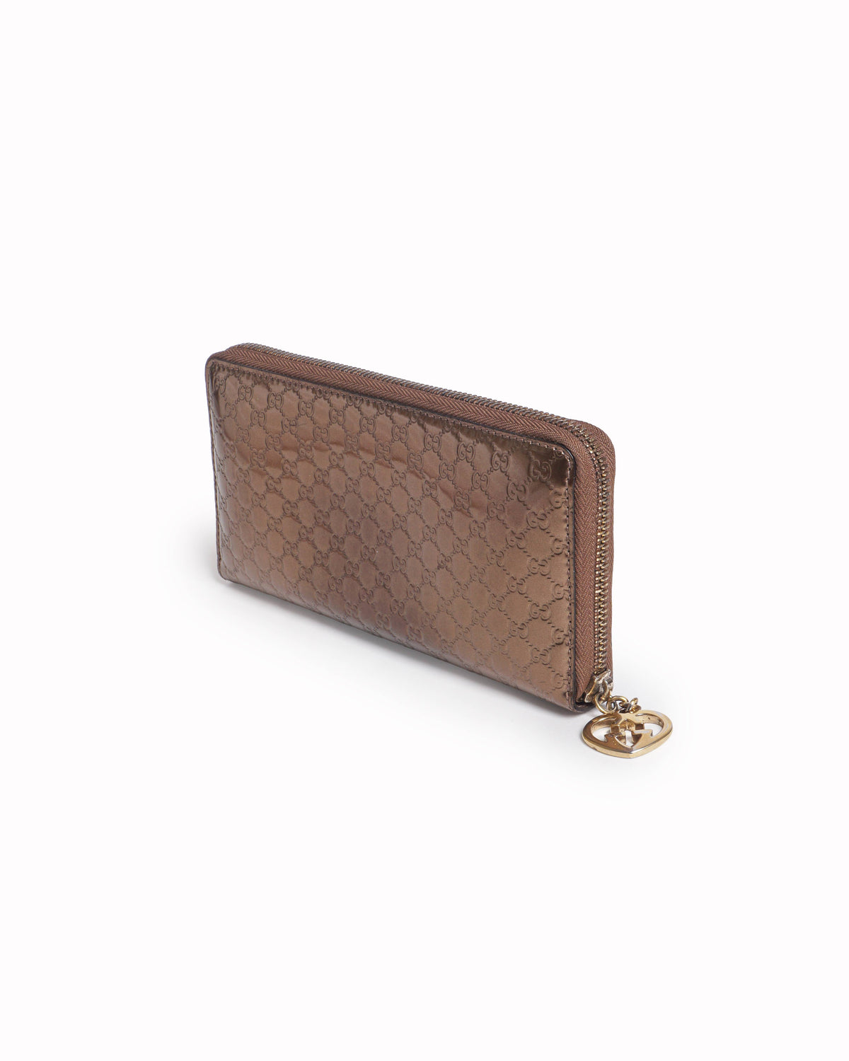 Gucci Metallic Gold Guccissima Zip-Around Wallet