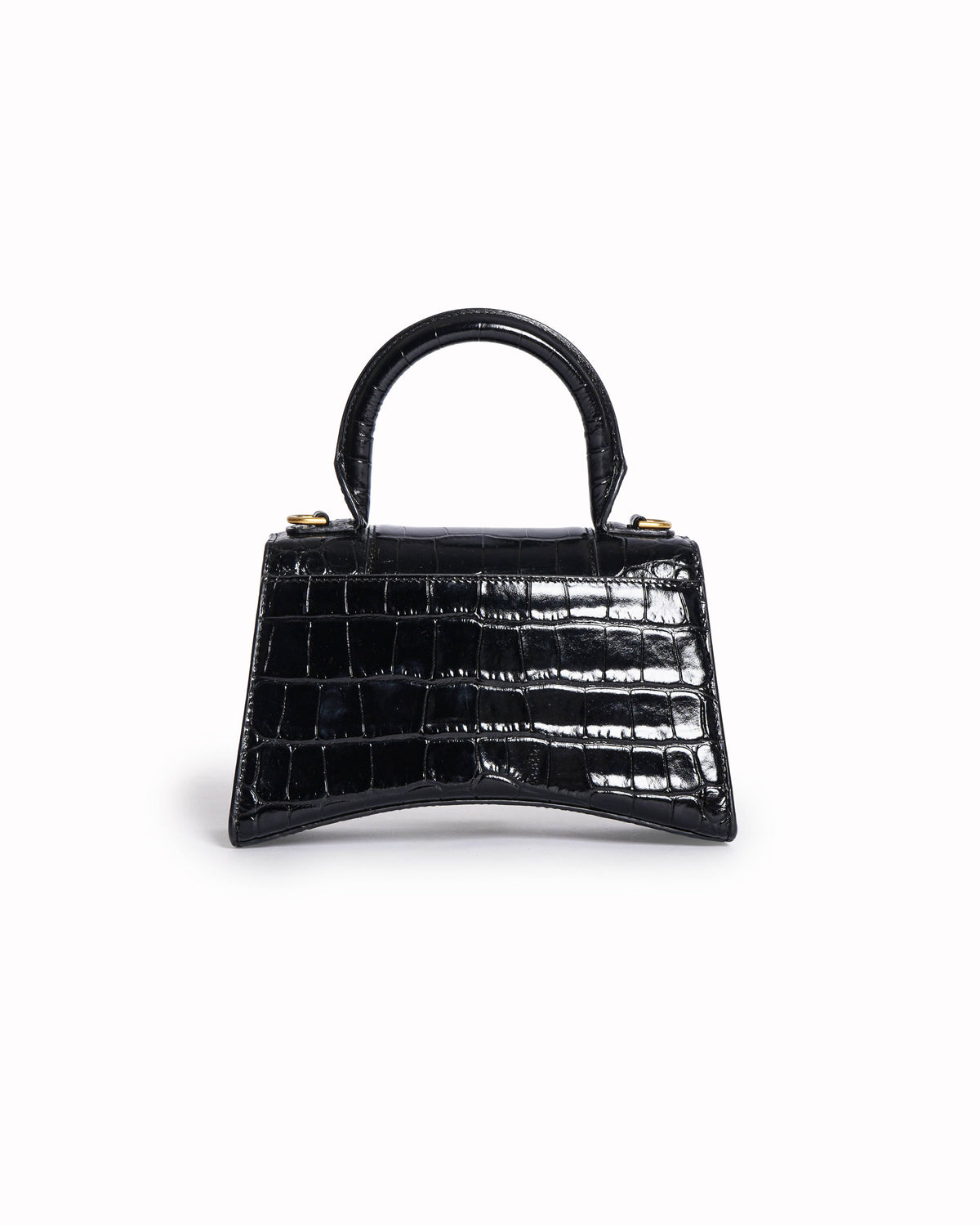 Balenciaga Hourglass XS Crocodile-Embossed Leather Top Handle Bag