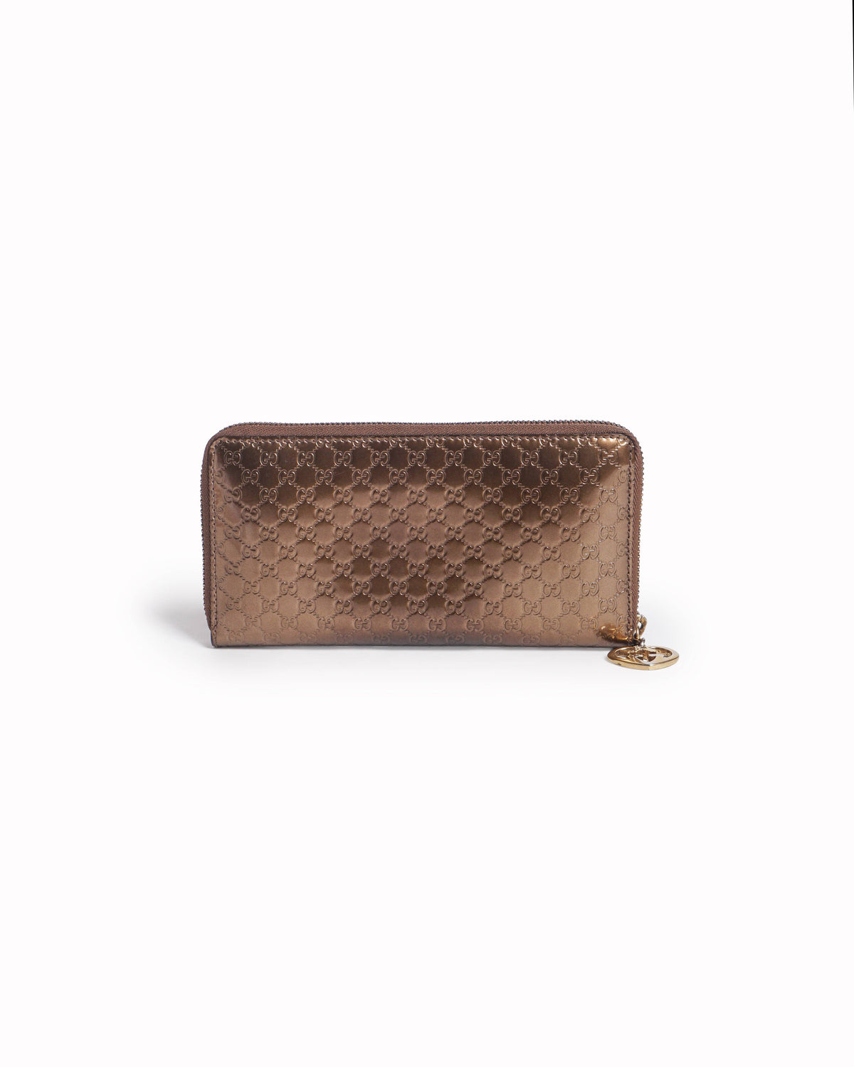 Gucci Metallic Gold Guccissima Zip-Around Wallet