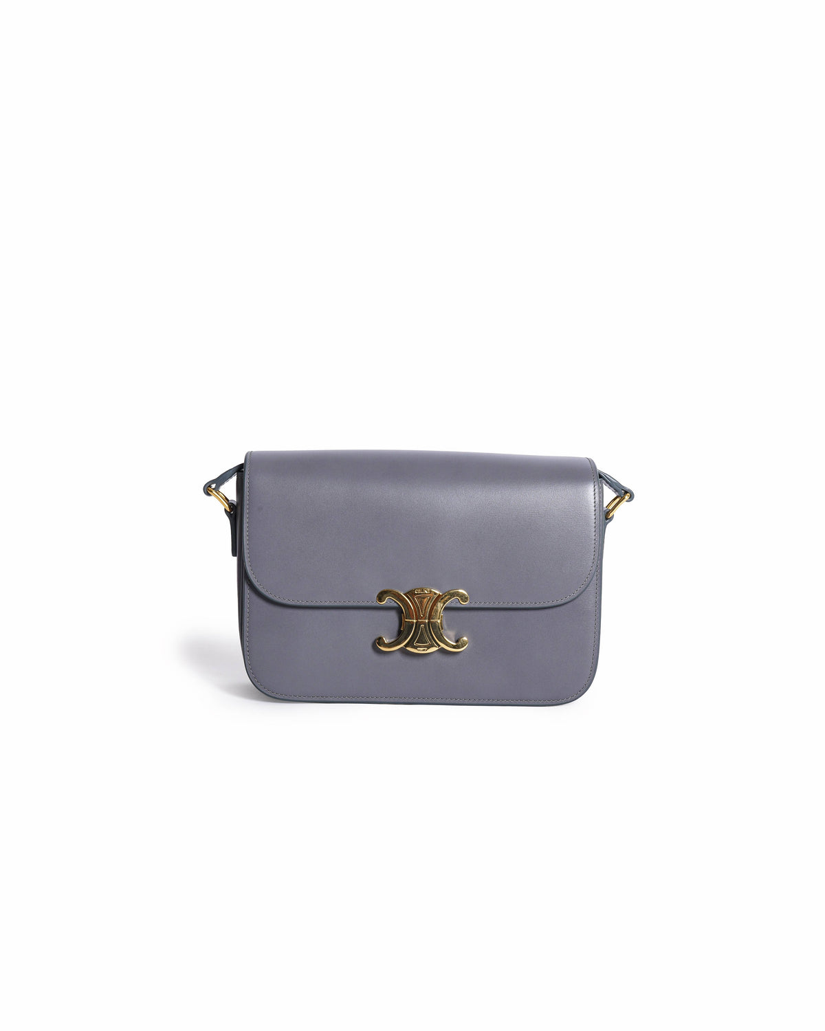 Celine Grey Triomphe Crossbody Bag In Natural Calfskin