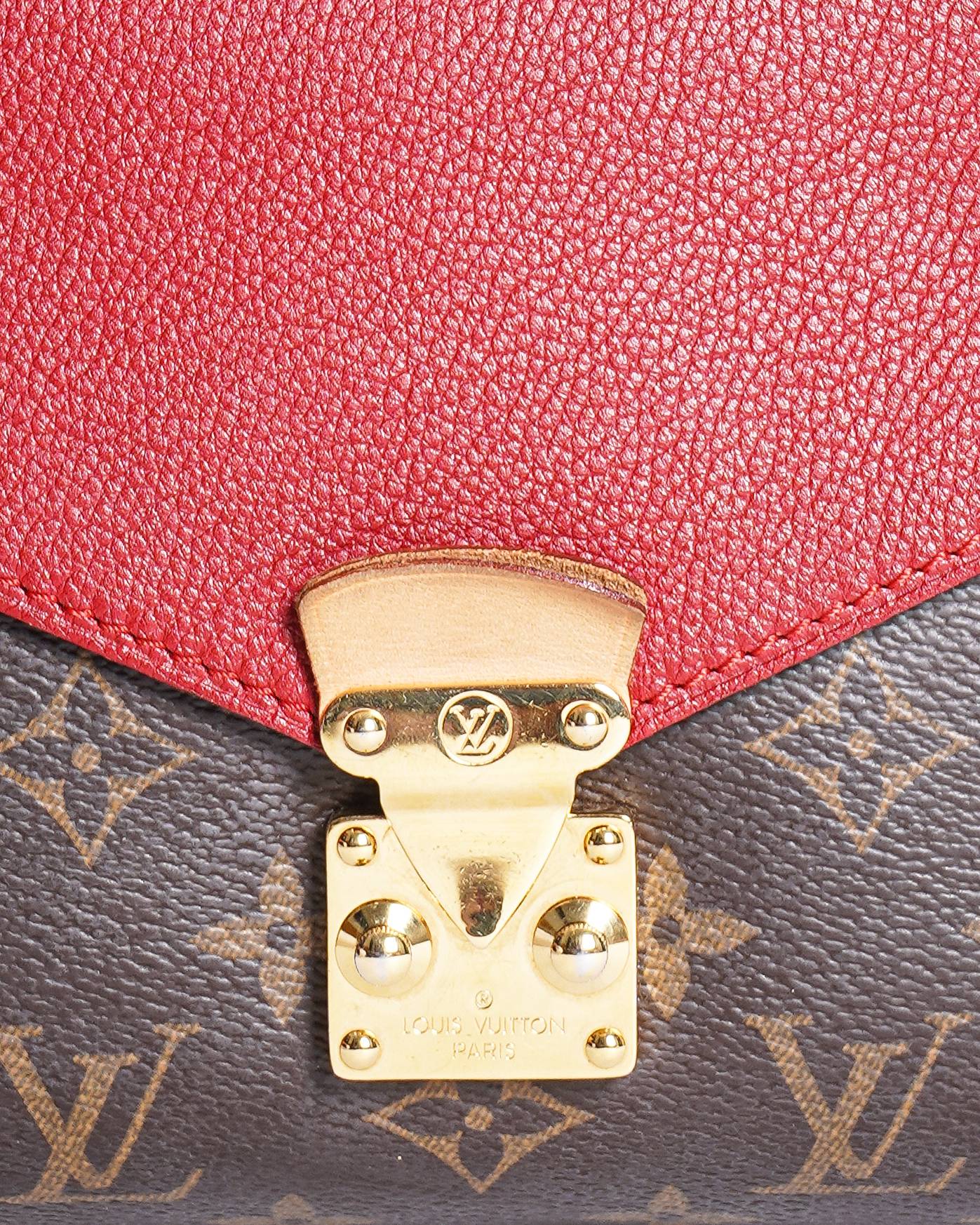 Louis Vuitton Pallas Chain Monogram Canvas and Cherry Leather Shoulder Bag