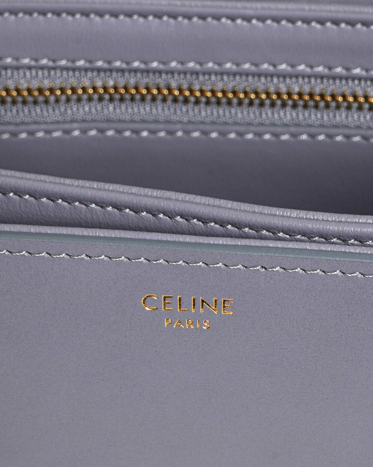 Celine Grey Triomphe Crossbody Bag In Natural Calfskin