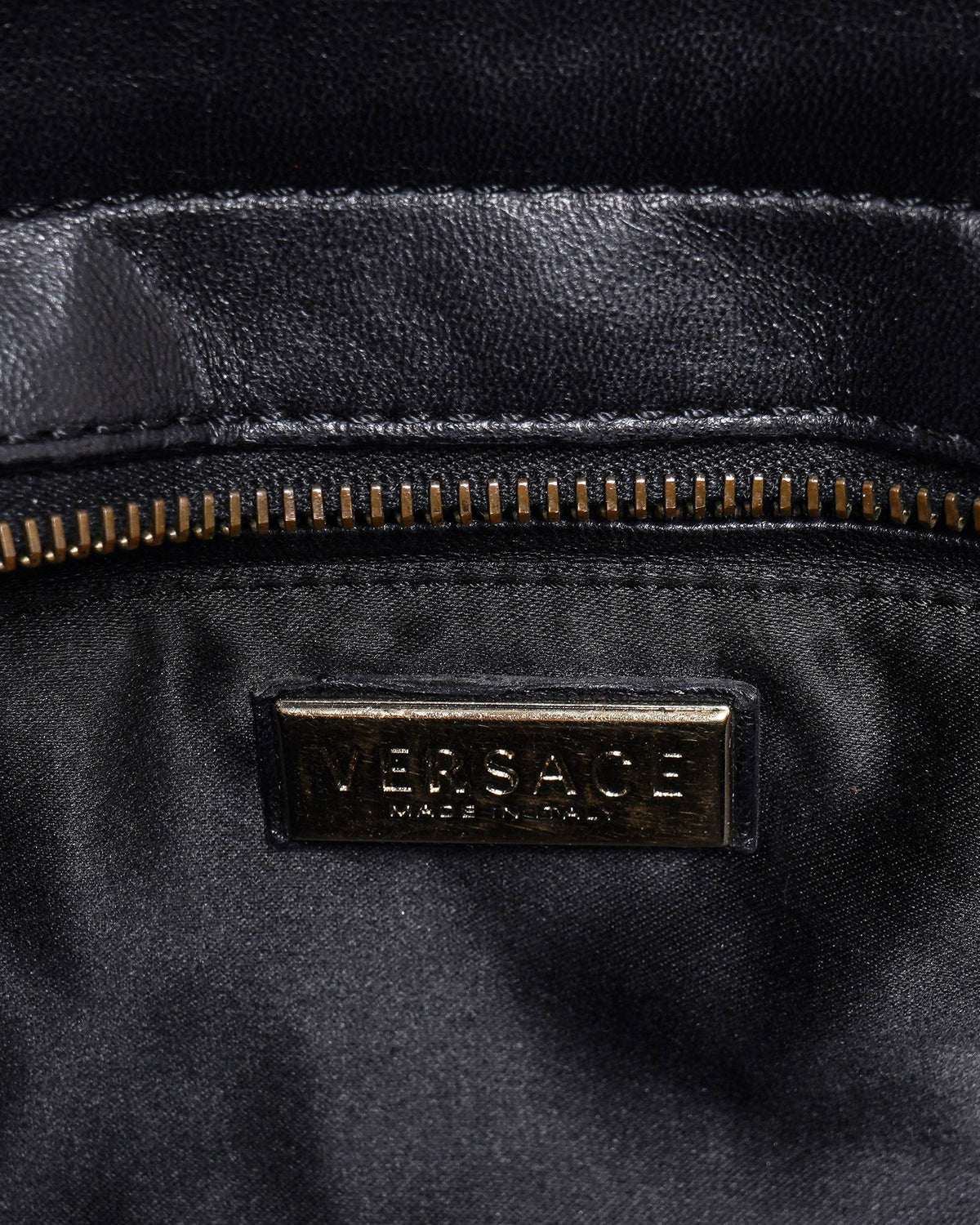 Versace Black Quilted Leather Shoulder Bag